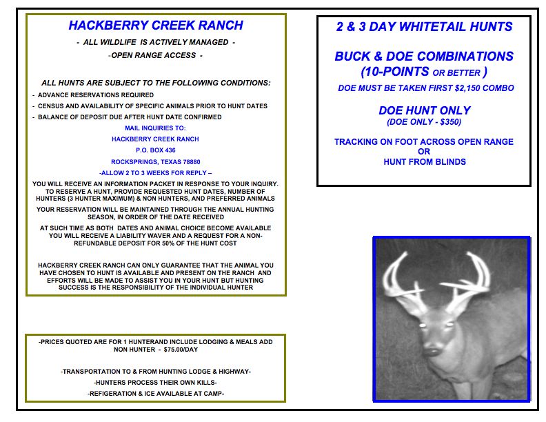 Two- and three-day whitetail hunts